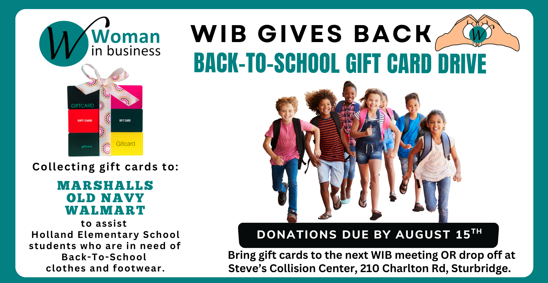 Back-To-School Gift Card Drive – WIB Gives Back